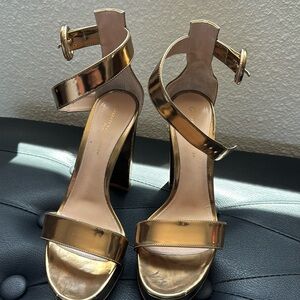 Gianvito Rossi platform gold heels